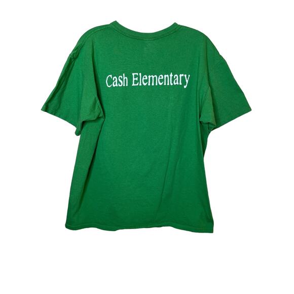 Anvil Pre-Shrunk Large Green Graphic Surfer Frog Cash Elementary T-Shirt - Picture 2 of 8